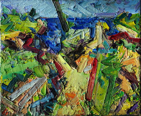 Küste bei A. (Studie), Öl/Lw 40 x 50 cm, 2019