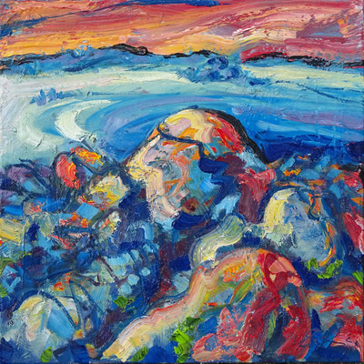 "An Amied", Öl/Lw 60 x 60 cm, 2021