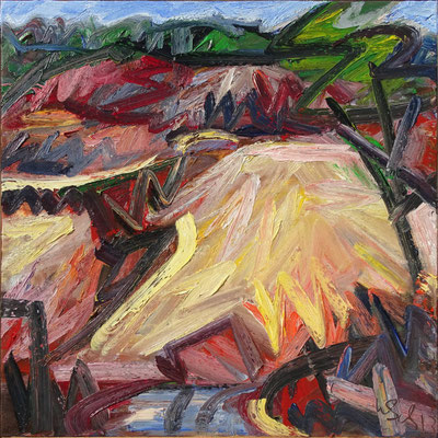 Steinbruch, Öl/Lw  100 x 100 cm