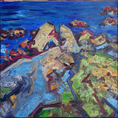 "An Amied 2", Öl/Lw 100 x 100 cm, 2021