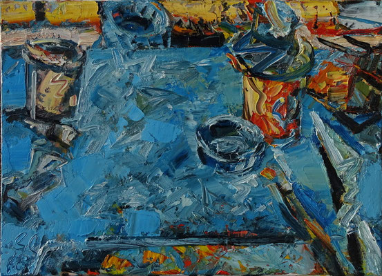 Palette, Öl/Lw 50 x 70 cm, 2018