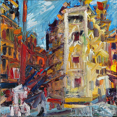 never been to Venice I , Öl/Lw 60 x 60 cm, 2019