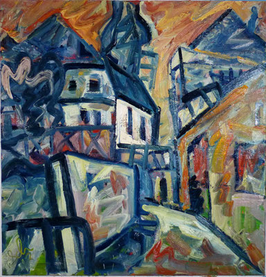 Hinter dem Dom, Öl/Lw  120 x 120 cm