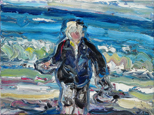 M. vor Meer, Öl/Lw 50 x 60 cm, 2019