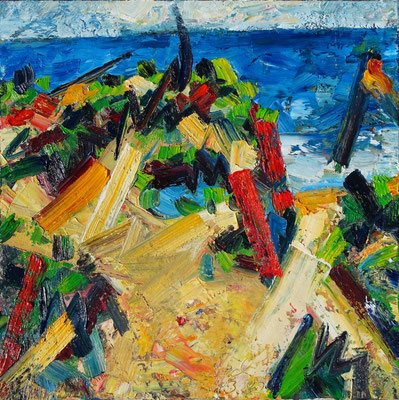 Strand bei A., Öl/Lw 100 x 100 cm, 2020