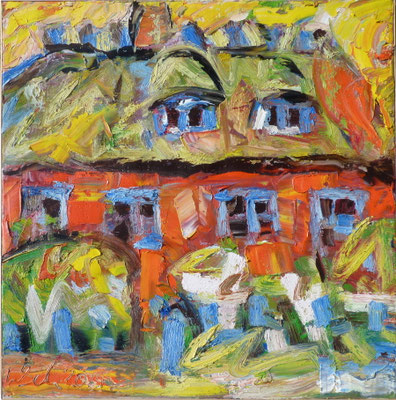 Lichthof, Öl/Lw  100 x 100 cm