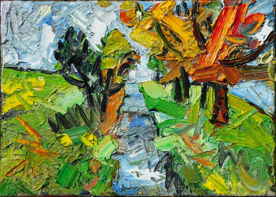 kleine Landschaft bei Fürth, Öl/Lw 50 x 70 cm, 2019