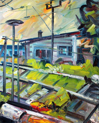 Bahnübergang bei Lindau, Öl/Lw 