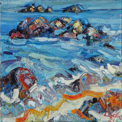 "Kerfissien 2", Öl/Lw 100 x 100 cm, 2021