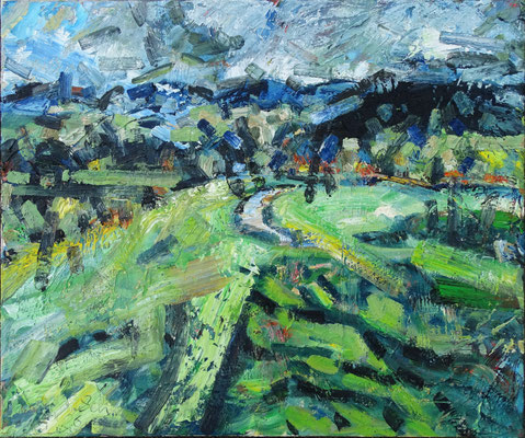"Hügelland - Frühling" Öl/Lw 100 x 120 cm, 2026