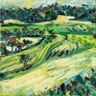 "Panoramaweg", Öl/Lw 100 x 100 cm, 2020