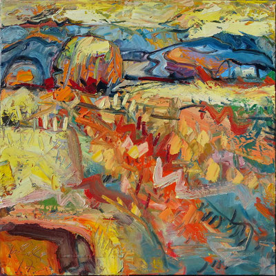 Gelbes Feld, Öl/Lw 100 x 100 cm, 2017