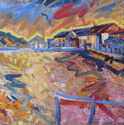 Strand nahe R. , Öl/Lw 100 x 100 cm