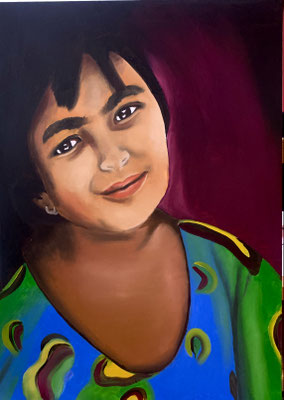 Mädchen in Usbekistan, 46x66cm, Fr. 390.- mit Rahmen