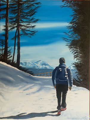 Winterwandern, 60x80cm, Fr. 540.- mit Rahmen