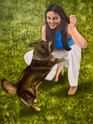 Chiara mit Tendy, 50x80cm, verkauft