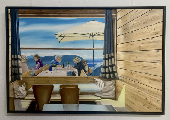 Blick aus dem Fenster, 90x60 cm, Preis mit Rahmen Fr. 580.-