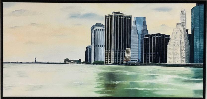 Skyline New York 2017 mit Rahmen, 100 x 47 cm, Preis Fr. 550.-