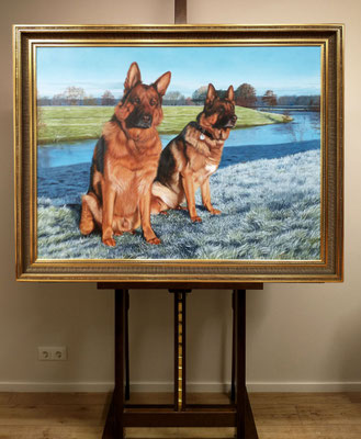 Hundeportrait in Öl Ölgemälde auf Leinwand
