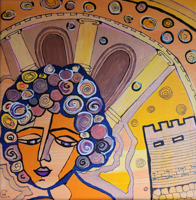 ALHAMBRA VIBE uit de serie Alhambra - acrylverf op doek - 20 x 20 - verkoopprijs € 40 