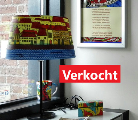Praag - kap doorsnede 34 cm - mixed media - verkoopprijs € 150