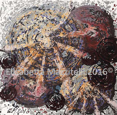 "Fiori d'autunno III" - acrilico su tela - 80x80 cm - 120 euro