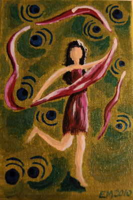 "Ballerina"  - Acrilico su cartone telato - 15x10 cm - collezione privata