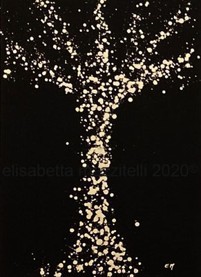 "Albero bianco e nero al negativo" - acrilico su tela 50x80 cm - collezione privata