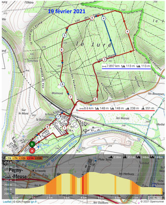 Le 19 février 2021,  rando du vendredi à PAGNY SUR MEUSE