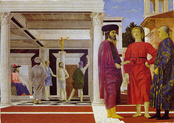 Flagelación, Piero de la Francesca, ca. 1444. Galería Nacional de la Marca.