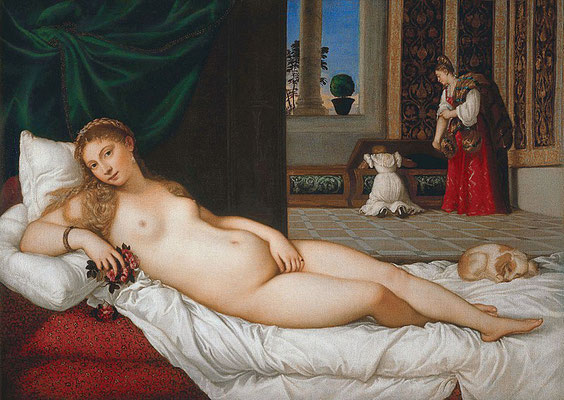 Venus de Urbino, Tiizano, 1538. Galería Uffizi.
