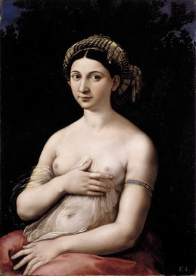 La Fornarina, Rafael, 1519. Galería Nacional de Arte Antiguo, Roma.