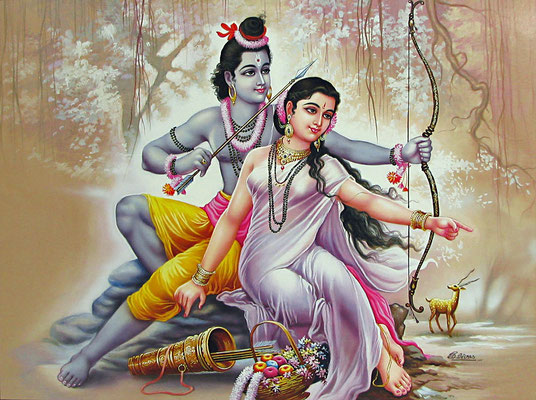 Rama y Sita, protagonistas del Ramayana.