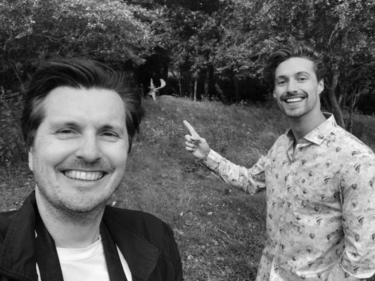 Behind the scenes foto met Folkert in het natuurgebied. Samen met Stefan van Ruijven hebben we verschillende keren foto's gemaakt voor Fellows United om de campagnebeelden te maken