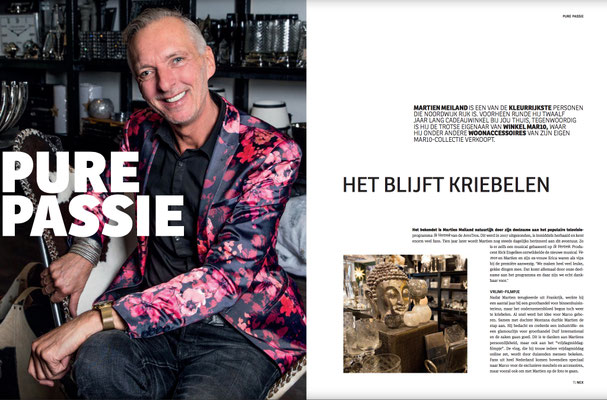 Martien Meiland, Magazine, Publicatie, Glossy, Noordwijk, NEX Magazine, Chateau Meiland, Familie Meiland, kleurrijk persoon, Interieur Winkel, Woonwinkel