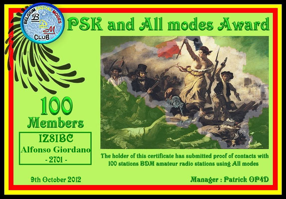 PSK and All Modes Award 100 Members