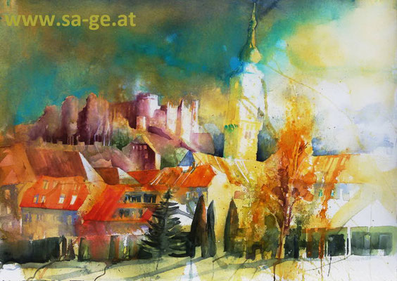 Wolfsberg - Stadtansicht III, 76x54cm, 2022/10