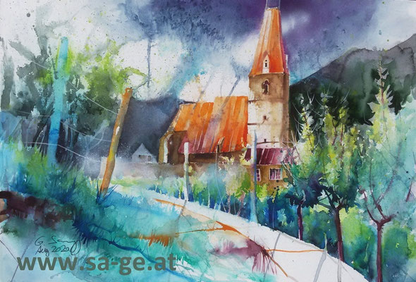 Weingarten in Weißenkirchen / Wachau, 75x52cm, 2020/08