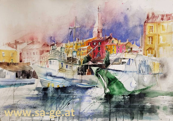 Južna luka Rovinj, 76x54cm, 2022/11