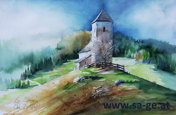 Kirche St. Oswald in Sommerau, 56x36cm, 2017/10 -X-