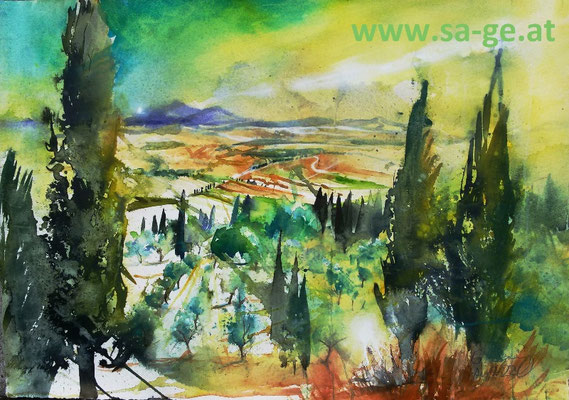 Blick von Pienza, 74x56cm, 2022/08