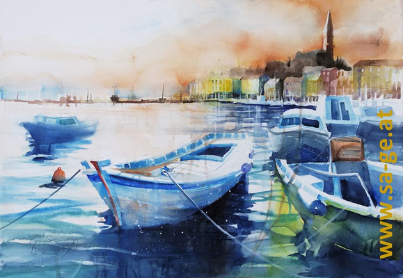 Am Hafen von Rovinj, 75x52cm, 2019/12