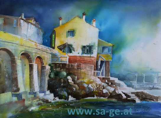 Restaurant Puntulina in Rovinj, 76x56cm, 2018/03