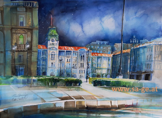 Triest - Piazza Unita, 76x56cm, 2018/11