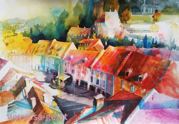 Wolfsberg - Hoher Platz, 75x52cm, 2021/11