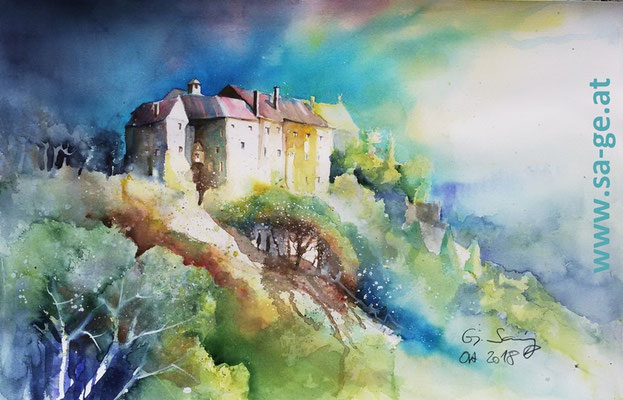 Burg Altpernstein - Micheldorf, 56x36cm, 2018/10 -X-