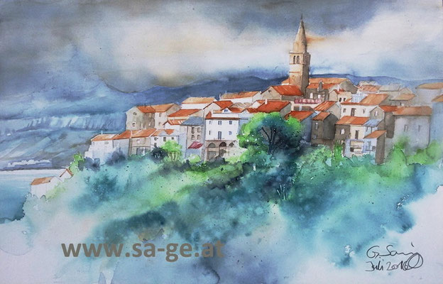 Vrbnik II - 56x35cm, 2016