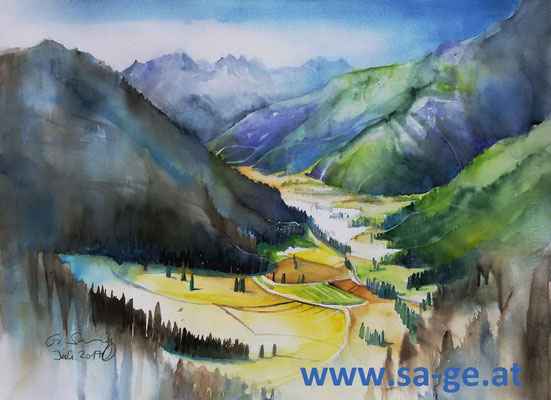 Blick auf Mallnitz, 76x56cm, 2017/07 