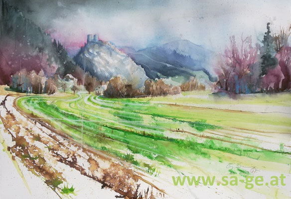 Schlossberg Griffen, 75x52cm, 2021/01