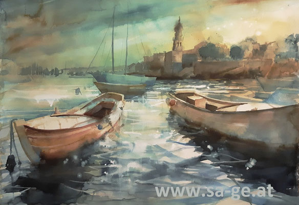 Krk - Porto Pižana, 75x52cm, 2020/12
